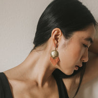 Earrings fair trade ethical sustainable fashion Peach Beaded Earrings - Chaya conscious purchase Matr Boomie