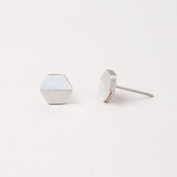 Earrings fair trade ethical sustainable fashion Silver Hexagon Studs - Dorothy conscious purchase Starfish Project