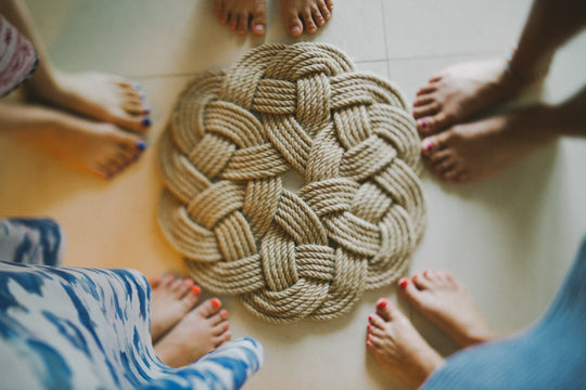 Jute mat, hand knotted and ethical home decor at for Dignity
