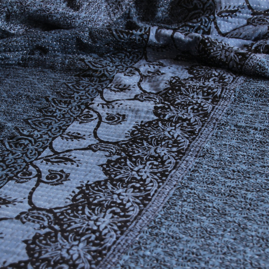 Blankets fair trade ethical sustainable fashion Indigo Cotton Blanket - Queen Size conscious purchase Basha
