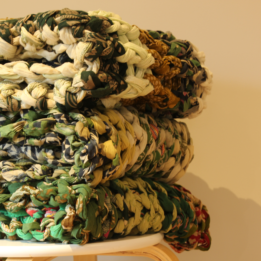 Blankets fair trade ethical sustainable fashion Knotted Throw - Forest of Greens conscious purchase Basha