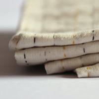 Natural Cotton Small Blanket with Colour Accents