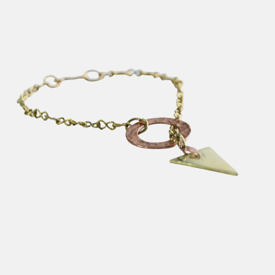 Bracelets fair trade ethical sustainable fashion Brass Chain Pendant Bracelet - Lasso Triangle conscious purchase Basha