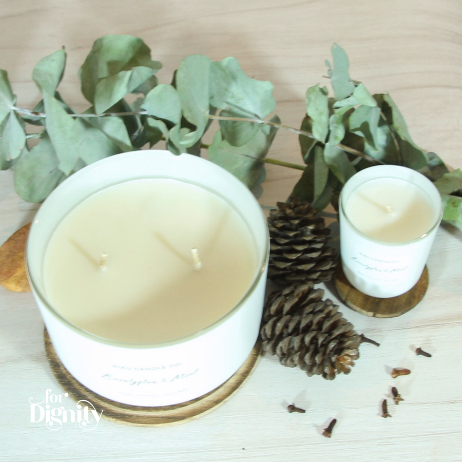 Candle fair trade ethical sustainable fashion Scented Soy Candles - Eucalyptus & Mint conscious purchase Riau Candle Company