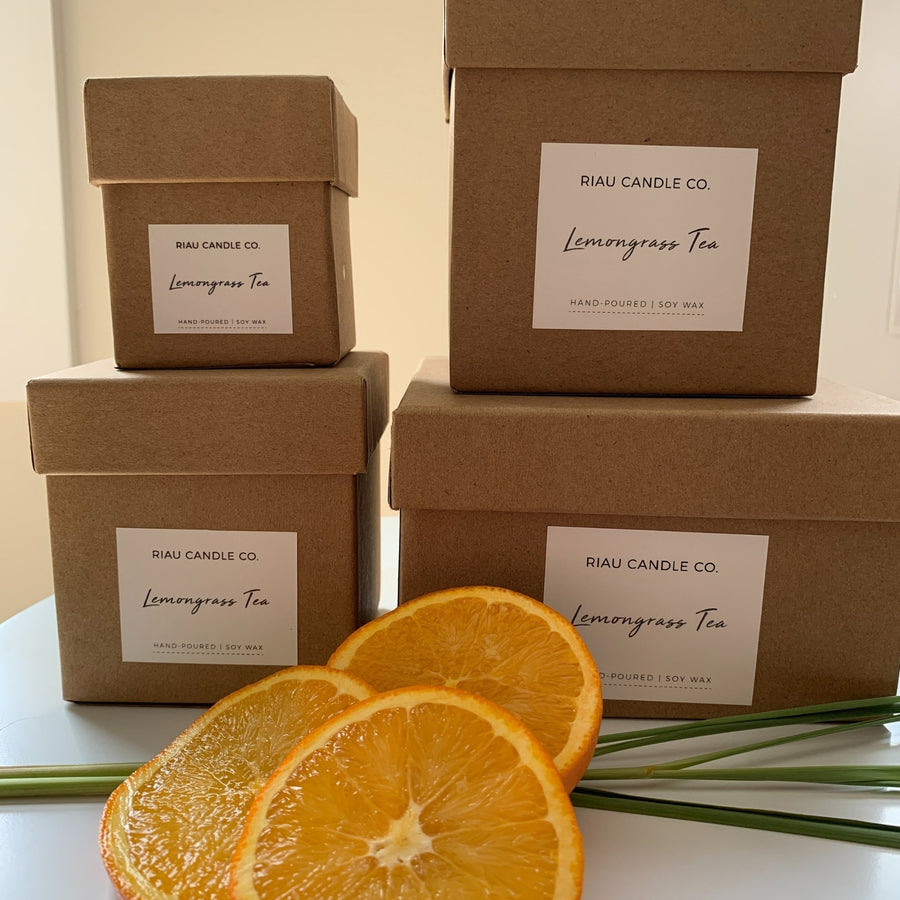 Candle fair trade ethical sustainable fashion Scented Soy Candles - Lemongrass Tea conscious purchase Riau Candle Company