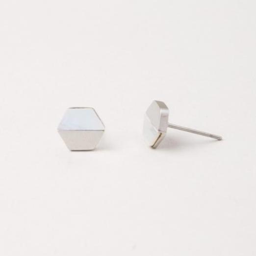 Earrings fair trade ethical sustainable fashion Silver Hexagon Studs - Dorothy conscious purchase Starfish Project