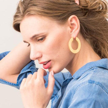 Earrings fair trade ethical sustainable fashion Thick Hoop Earrings in Gold and Rose Gold - Savanah conscious purchase Starfish Project