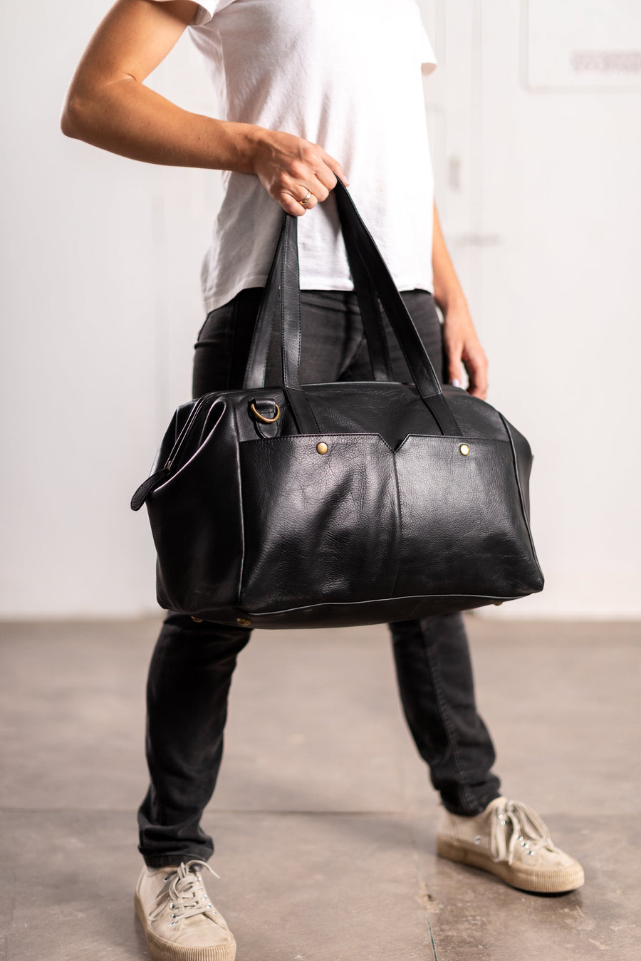 Leather Bags fair trade ethical sustainable fashion Black Leather 3 in 1 Weekender conscious purchase JOYN