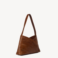 Leather Bags fair trade ethical sustainable fashion Brown Leather Shoulder Bag , Crisscross design conscious purchase JOYN