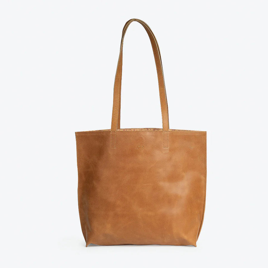 Leather Bags fair trade ethical sustainable fashion Camel Everyday Leather Tote conscious purchase JOYN