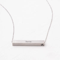 Necklace fair trade ethical sustainable fashion Faith, Hope & Love Silver Bar Necklace- Faith conscious purchase Starfish Project