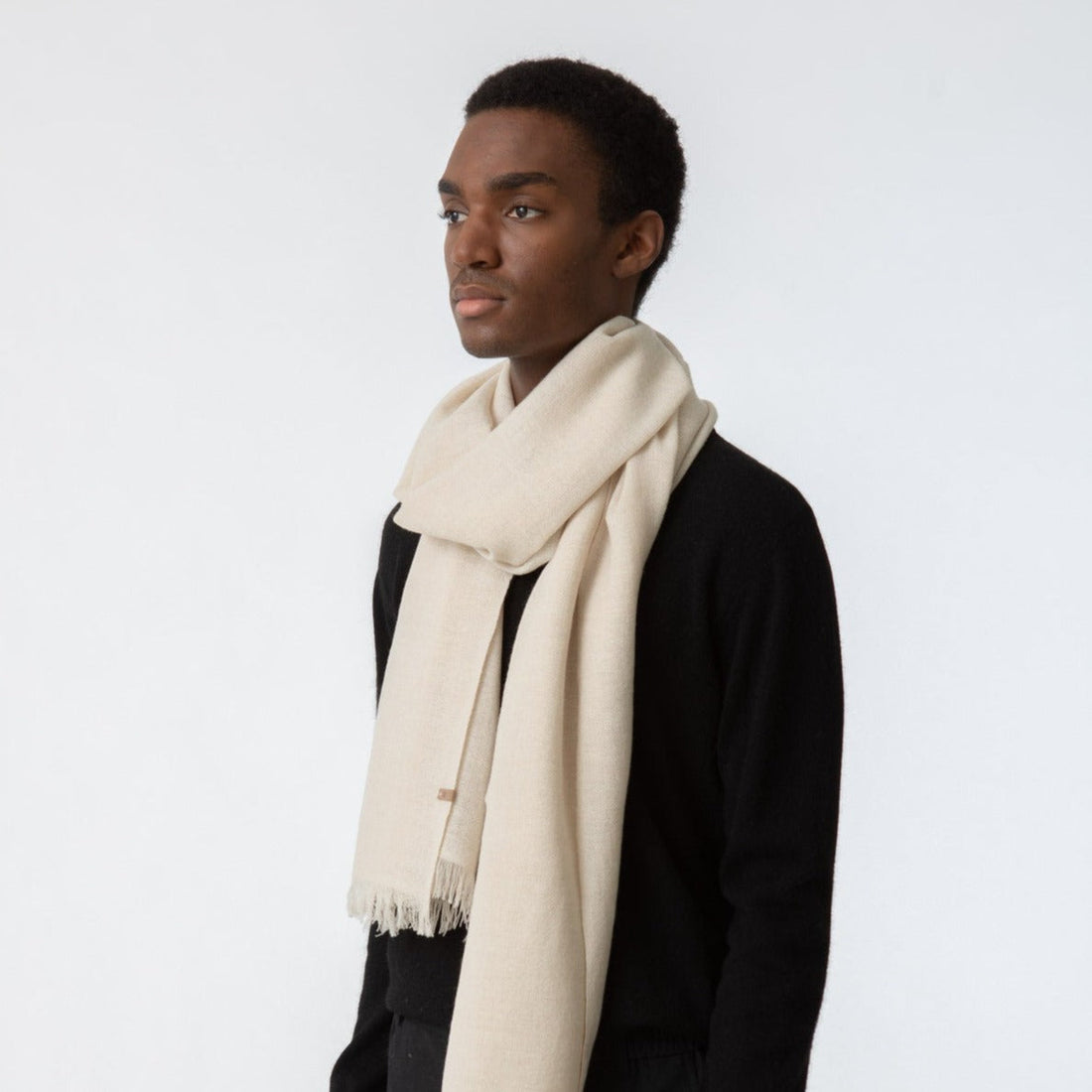 Scarves fair trade ethical sustainable fashion Woven Wool Scarves in Neutrals conscious purchase Dinadi