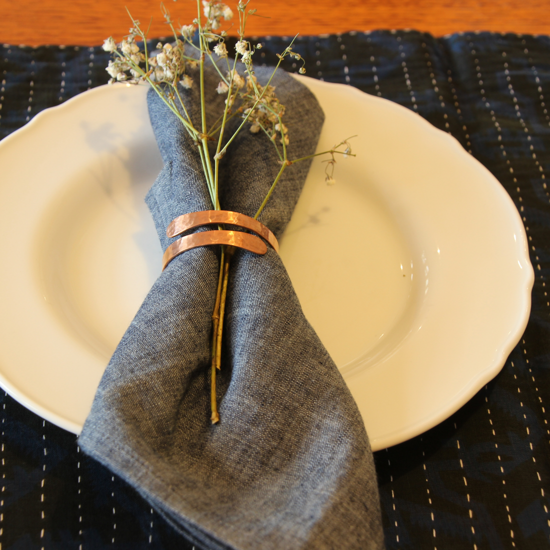 Table and Kitchen fair trade ethical sustainable fashion Copper Napkin Rings- Set of Four conscious purchase Basha