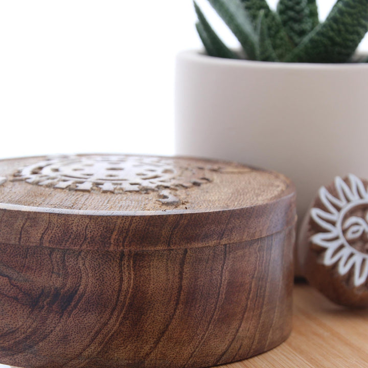 Table and Kitchen fair trade ethical sustainable fashion Hand Carved Timber Trinket Box conscious purchase Matr Boomie