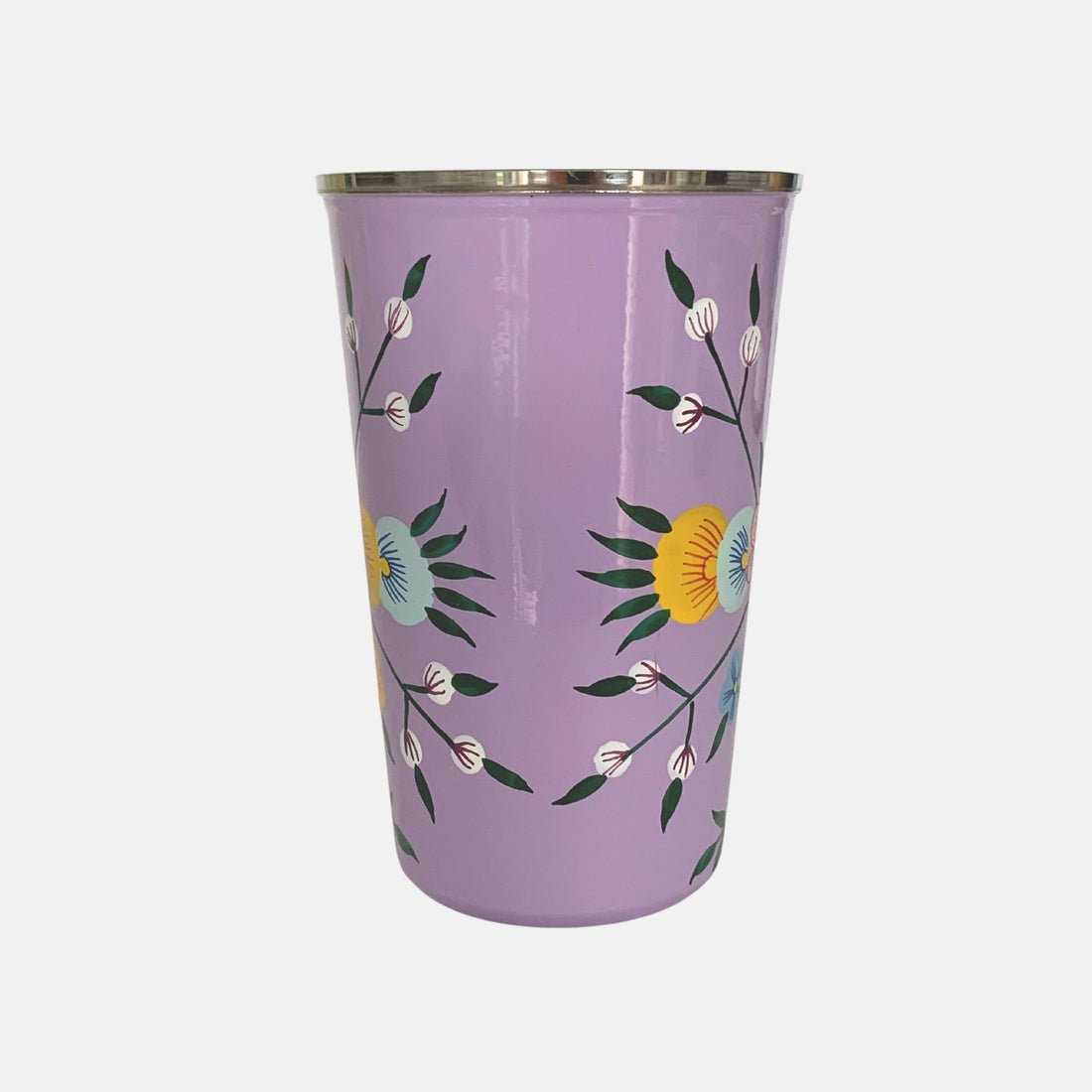 Table and Kitchen fair trade ethical sustainable fashion Hand Painted Tumblers - Lilac Burst conscious purchase Fair Go Trading