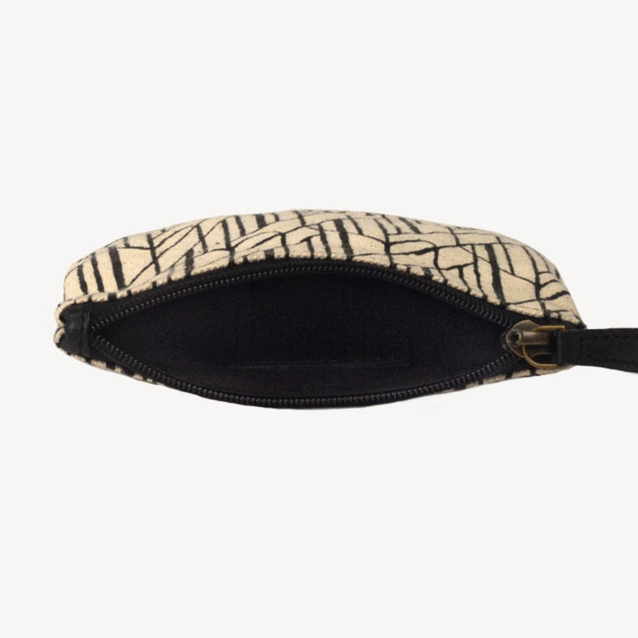 Wallets & Pouches fair trade ethical sustainable fashion Black Pouch in Geo Forest Print conscious purchase JOYN